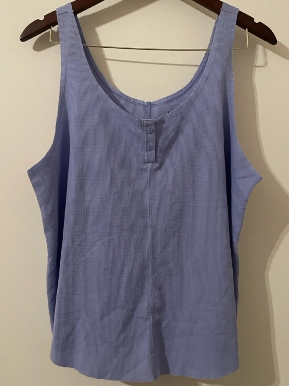 Nike Yoga Dri-FIT Waffle Knit Henley Tank Top - Oxygen Purple - Size Large